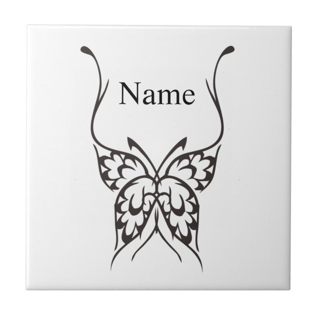 Stylized Butterfly Tattoo Thunder_Cove   Ceramic Tile (Front)