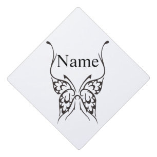 Stylized Butterfly Tattoo Thunder_Cove Graduation Cap Topper