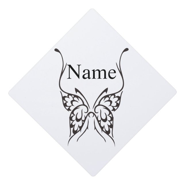 Stylized Butterfly Tattoo Thunder_Cove  Graduation Cap Topper (Front)