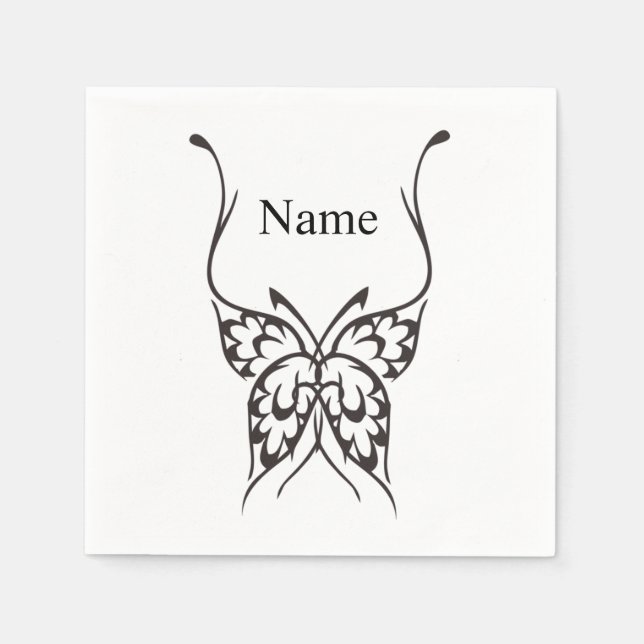 Stylized Butterfly Tattoo Thunder_Cove  Napkins (Front)