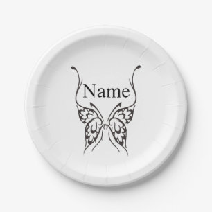 Stylized Butterfly Tattoo Thunder_Cove Paper Plates