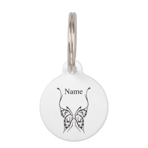 Stylized Butterfly Tattoo Thunder_Cove Pet ID Tag