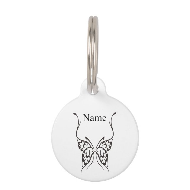 Stylized Butterfly Tattoo Thunder_Cove  Pet ID Tag (Front)