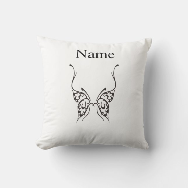 Stylized Butterfly Tattoo Thunder_Cove  Throw Pillow (Front)