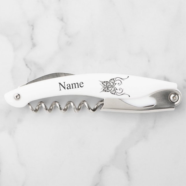 Stylized Butterfly Tattoo Thunder_Cove Waiter's Corkscrew (Back)