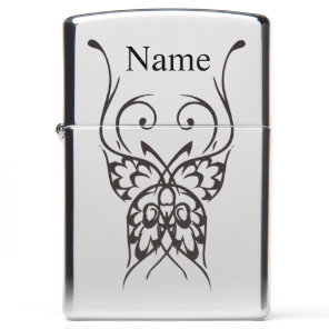 Stylized Butterfly Tattoo Thunder_Cove Zippo Light Lighter
