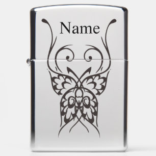 Stylized Butterfly Tattoo Thunder_Cove Zippo Light Lighter