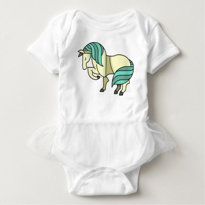 Stylized Cartoon Horse Baby Bodysuit