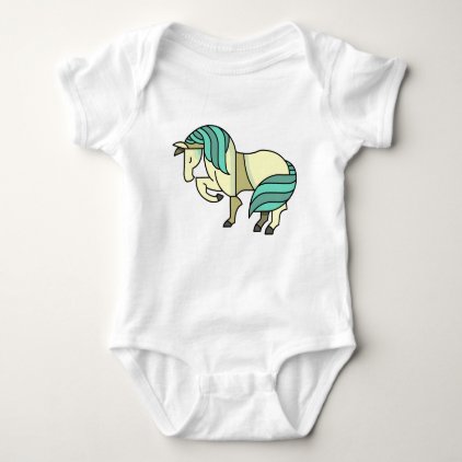 Stylized Cartoon Horse Baby Bodysuit