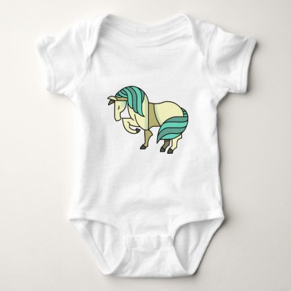 Stylized Cartoon Horse Baby Bodysuit