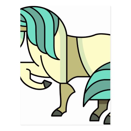 Stylized Cartoon Horse Postcard