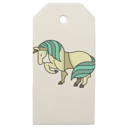 Stylized Cartoon Horse Wooden Gift Tags