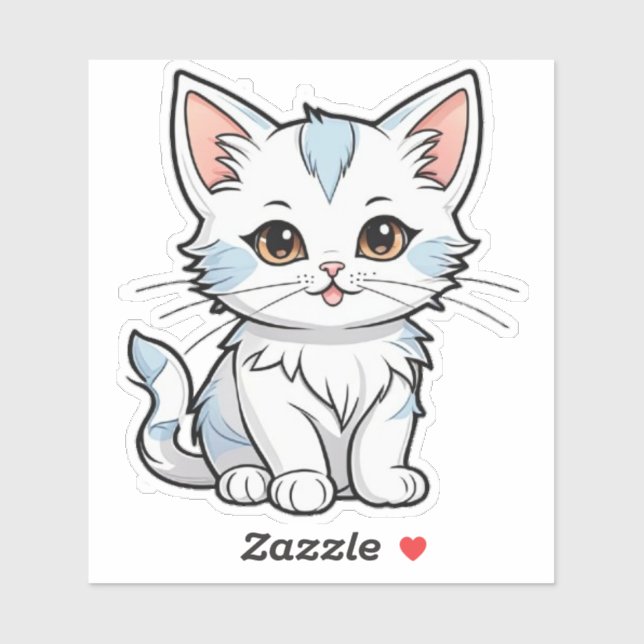 Stylized Cat Cartoon Line Art Design-52316 Sticker (Sheet)