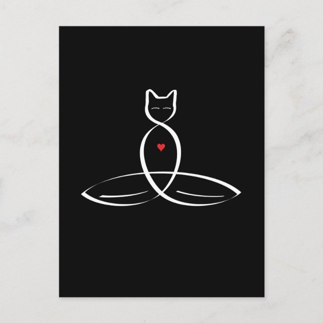 Stylized Cat Meditator Postcard (Front)