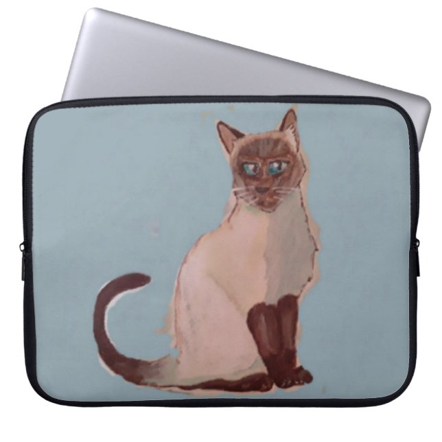 Stylized Cat Poster Laptop Sleeve (Front)