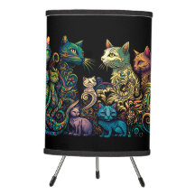Stylized Cat Tribe Colors on Black Frieze
