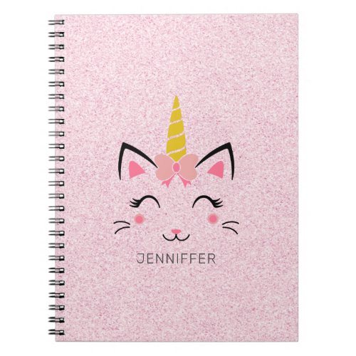 Stylized Cat unicorn illustration Notebook