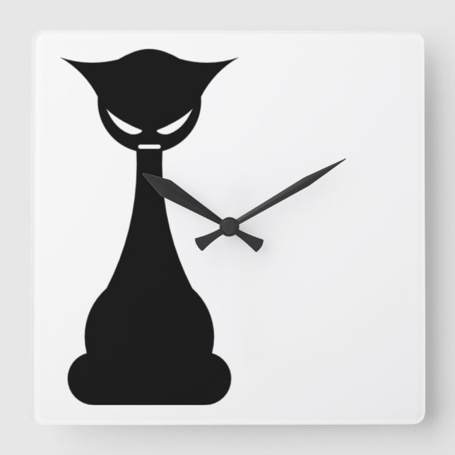 Stylized Cat Wall Clock (Front)