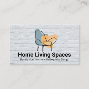 Stylized Chair Logo Furniture Business Card