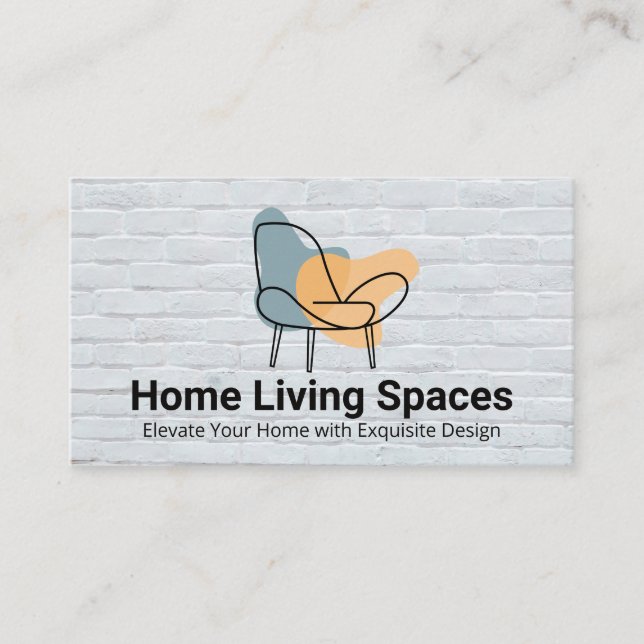 Stylized Chair Logo | Furniture Business Card (Front)