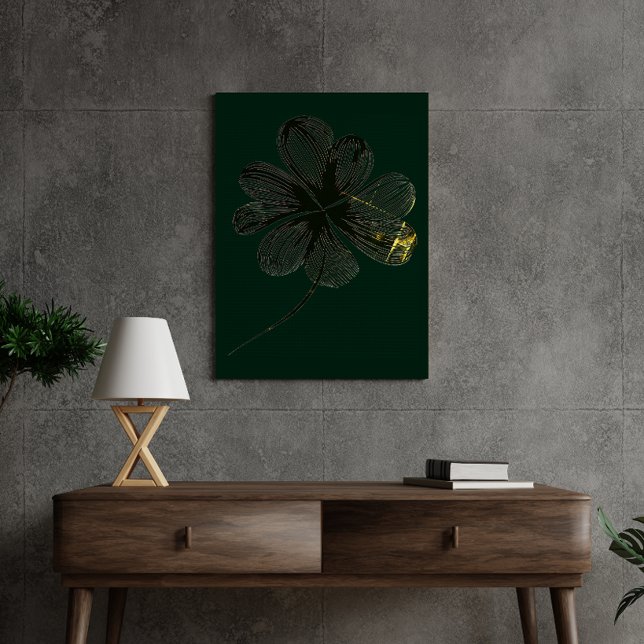 Stylized Charm | Four-Leaf Clover (16" x 20") Canvas Print (Creator Uploaded)