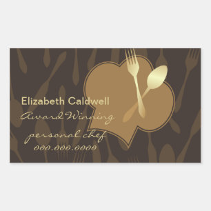 Stylized Chef's Hat & Golden Fork & Spoon Sticker