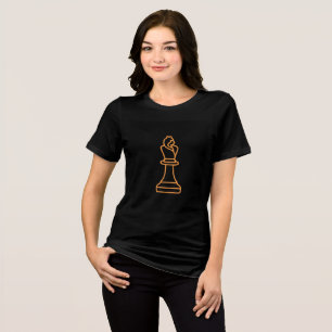 Stylized Chess Queen Illustration over Black Tri-Blend Shirt