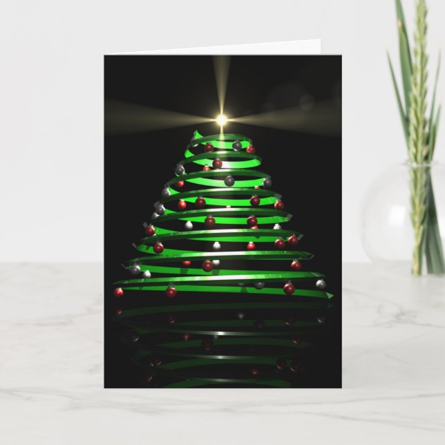 Stylized Christmas Tree Holiday Card (Front)