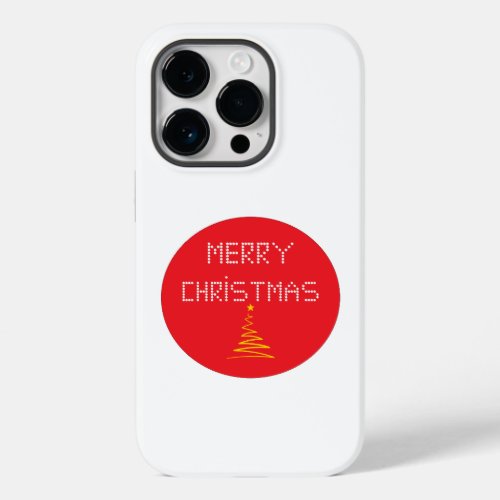 Stylized Christmas tree inside a red circle Case_Mate iPhone 14 Pro Case