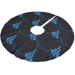 stylized Christmas tree SlipperyJoe glowing blue s Brushed Polyester Tree Skirt