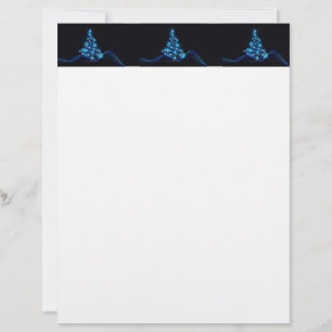 stylized Christmas tree SlipperyJoe glowing blue s Letterhead