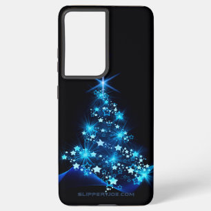 stylized Christmas tree SlipperyJoe glowing blue s Samsung Galaxy S21+ Case