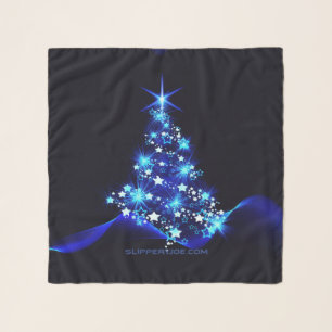 stylized Christmas tree SlipperyJoe glowing blue s Scarf