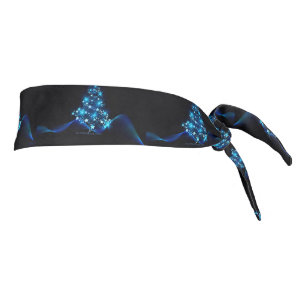 stylized Christmas tree SlipperyJoe glowing blue s Tie Headband