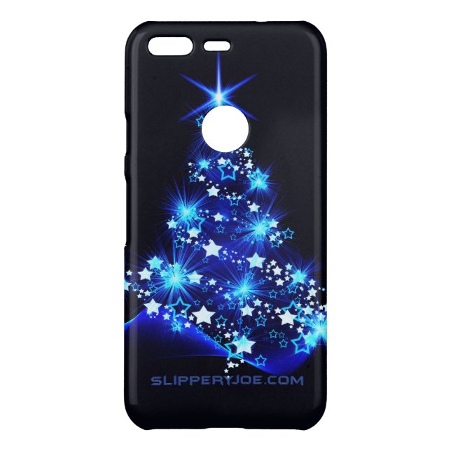 stylized Christmas tree SlipperyJoe glowing blue s Uncommon Google Pixel Case (Back)