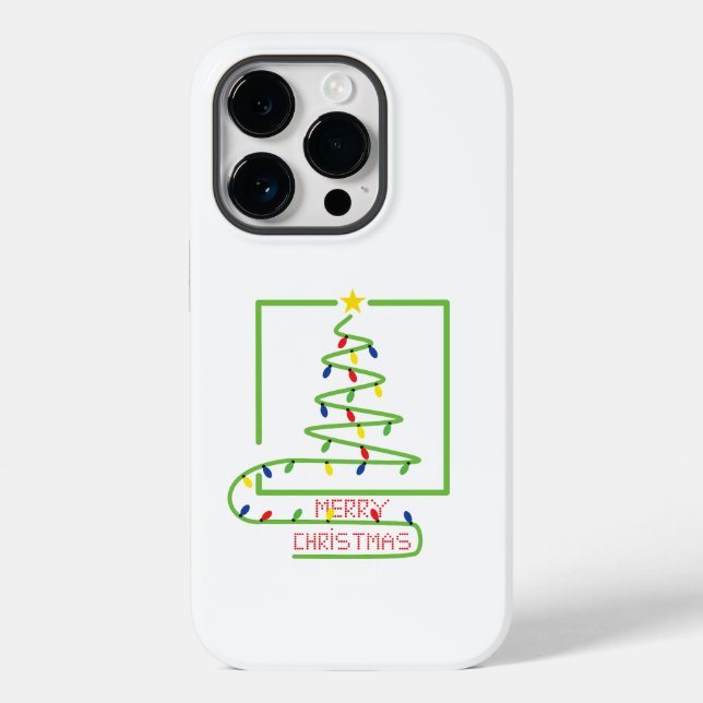  Stylized christmas tree with light bulbs Case-Mate iPhone Case (Back)