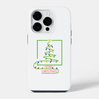 Stylized christmas tree with light bulbs iPhone 14 Pro Case