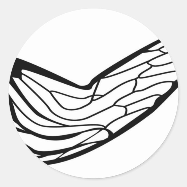 Stylized Cicada Wing Design Classic Round Sticker (Front)