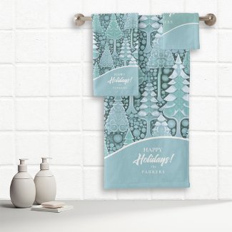 Stylized Coastal Christmas Trees Pattern#6 ID1009