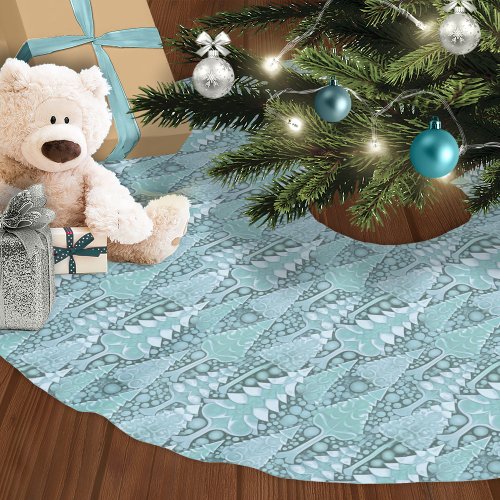 Stylized Coastal Christmas Trees Pattern6 ID1009 Brushed Polyester Tree Skirt