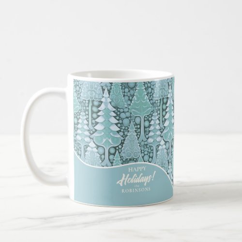 Stylized Coastal Christmas Trees Pattern6 ID1009 Coffee Mug