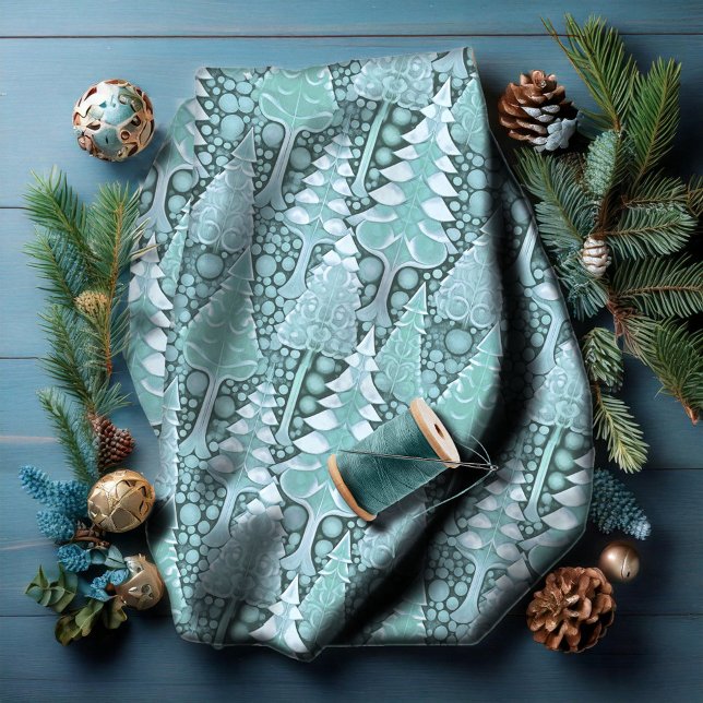Stylized Coastal Christmas Trees Pattern#6 ID1009 Fabric (Creator Uploaded)