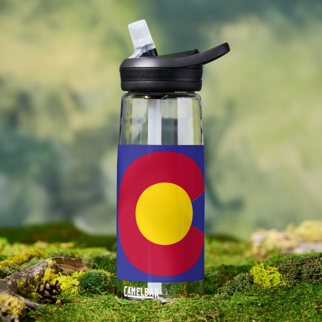 Stylized Colorado State Flag Water Bottle (Outdoor (Rotated))