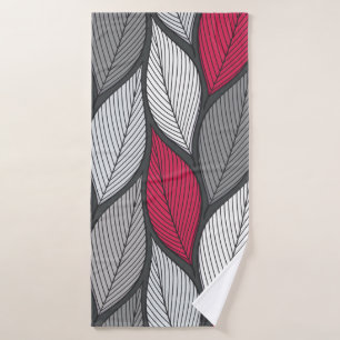 Stylized colorful leaves seamless pattern bath towel