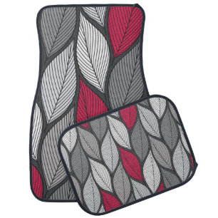 Stylized colorful leaves seamless pattern car floor mat