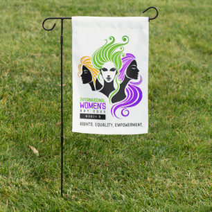 Stylized Colorful Trio of Women IWD 2025 Garden Flag