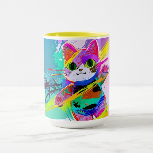 Stylized cool cat mug