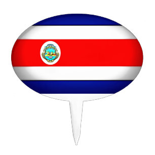 Stylized Costa Rica Flag Cake Topper