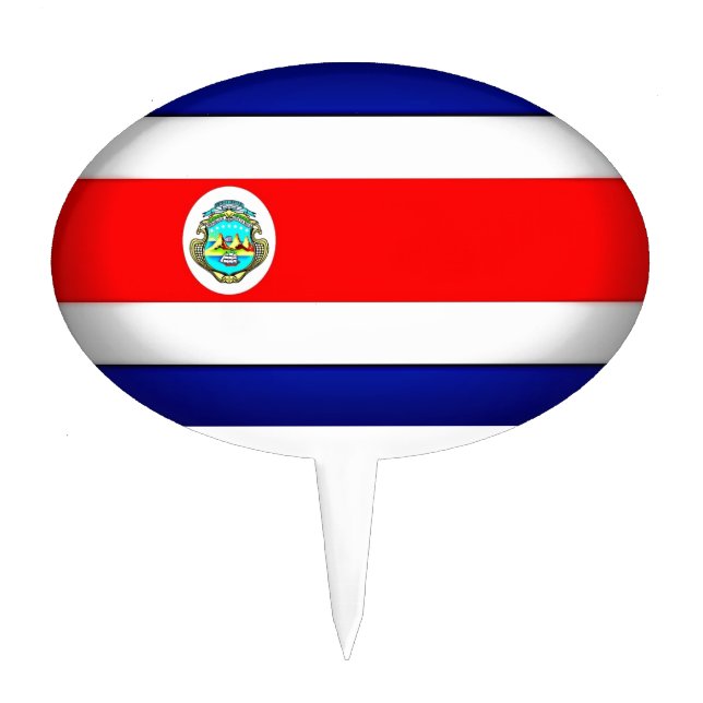 Stylized Costa Rica Flag Cake Topper (Front)