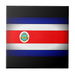 Stylized Costa Rica Flag Ceramic Tile